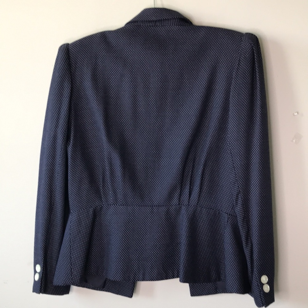 Vintage Polka Dot Peplum Blazer with Shoulder Pads - Picture 7 of 16